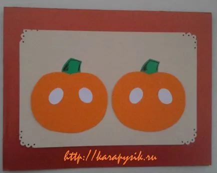 Пощенска картичка за Хелоуин с ръцете си
