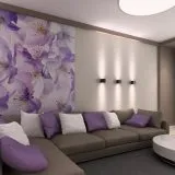 tapet violet în camera de zi Design armonios de camere pentru persoane creative (65 poze)