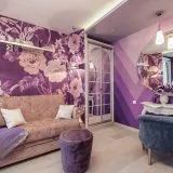 tapet violet în camera de zi Design armonios de camere pentru persoane creative (65 poze)