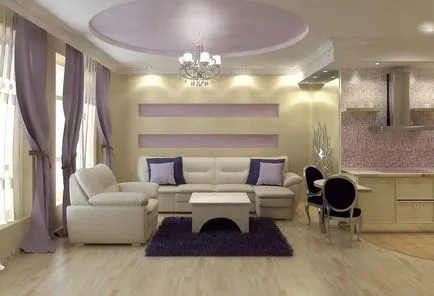 tapet violet în camera de zi Design armonios de camere pentru persoane creative (65 poze)