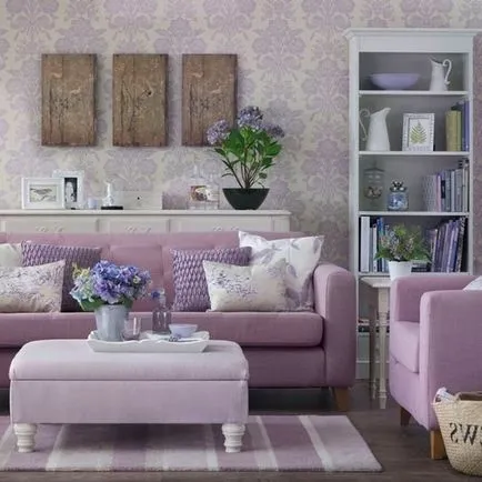 tapet violet în camera de zi Design armonios de camere pentru persoane creative (65 poze)