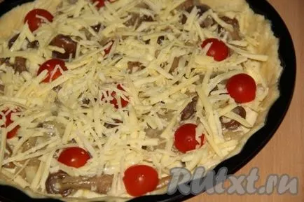 Pite csirke, gomba, sajt - a recept egy fotó