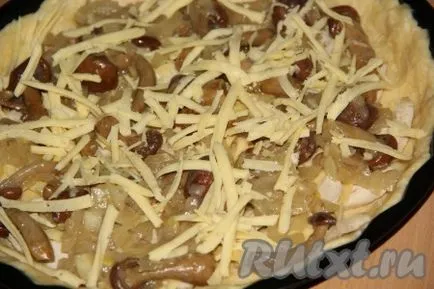 Pite csirke, gomba, sajt - a recept egy fotó