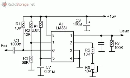 Frekvenciaváltó feszültség a chip lm331