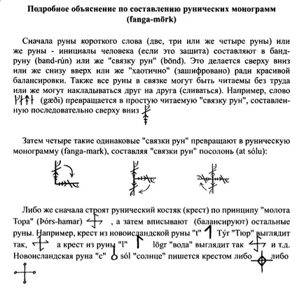 runa Runeskripty tricotate și descrierea completă a formulei