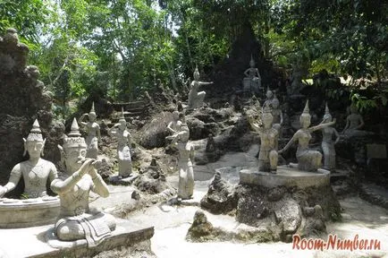 Samui mágikus kertben, vagy titkos kert Buddhák