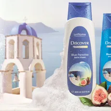 kozmetikai sorozat felfedezni Oriflame test napos Santorini Santorini kék paradicsom Oriflame