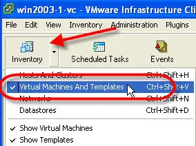 Създаване и използване на шаблони, VMware ESX сървъри