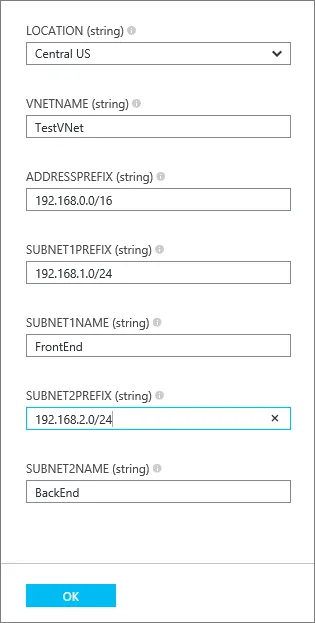 Létrehozva egy virtuális hálózat, a Microsoft docs