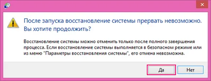 Създаване на точка за възстановяване и възстановяване на Windows 8