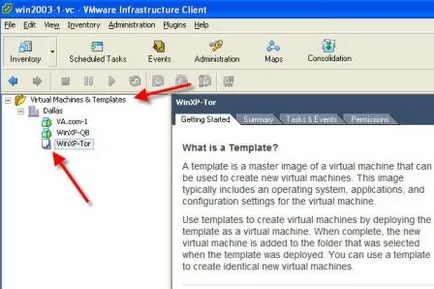 Létrehozása és sablonok segítségével VMware ESX Server