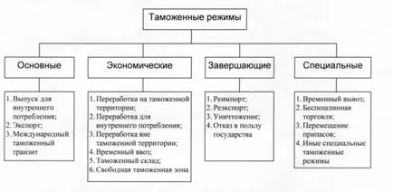 regimurile vamale și tipurile acestora