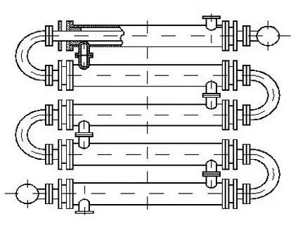 Tubul schimbător de căldură în tubul 4 al exemplului de realizare