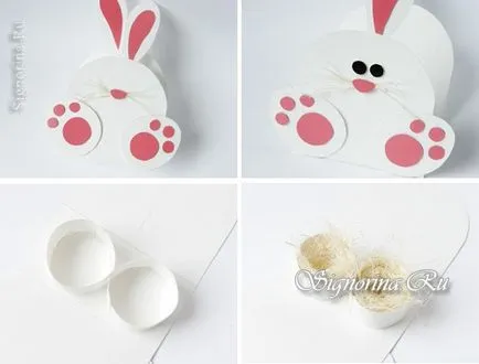 Опаковки за великденски яйца във формата на заек със собствените си ръце