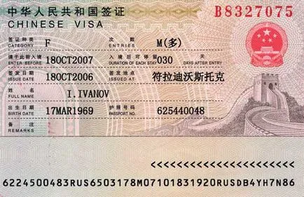 Visa, Visa China Express Chineză