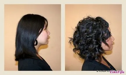 părul scurt cu breton chimie ușor, vertical, pentru bucle mari, comentarii, fotografii înainte și după