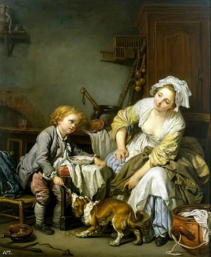 A művész, Jean-Baptiste Greuze (Jean-Baptiste Greuze), festmények