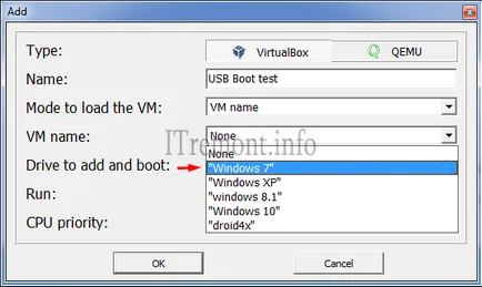 Încărcați mașina virtuală de la un program de card flash USB mașină virtuală de boot