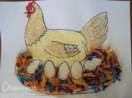 Заявление зърнени петел, кокошка, пиле как да се направи хартия