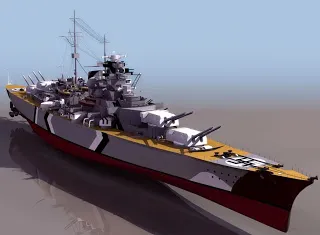 Modellezés papír vagy modell Bismarck modell - rajz Battleship Bismarck