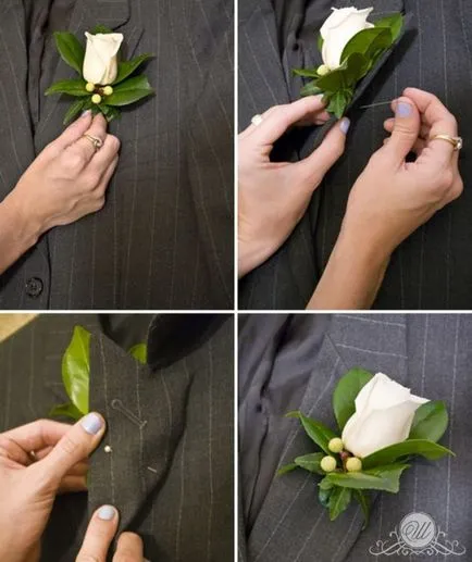 Boutonniere a vőlegény, hogyan kell kiválasztani virágok és mit csinál