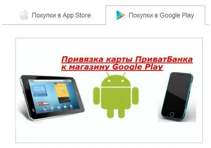 Подробна инструкции стъпка по стъпка за свързване на картата - Privatbank - до Google Play