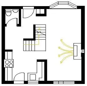 Un semineu de gaz în instalație apartament