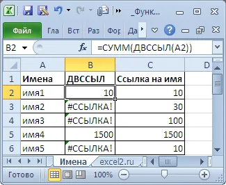 Funcția INDIRECTE () în MS Excel - compatibil cu Microsoft Excel 2007, Excel 2010