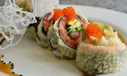 Felkészülés sushi az étteremben