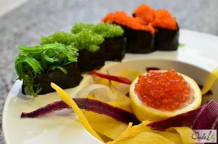 Felkészülés sushi az étteremben