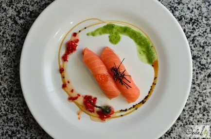 Felkészülés sushi az étteremben