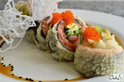 Felkészülés sushi az étteremben