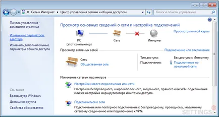 конфигурацията на мрежата в Windows 7 - - Internet Акад-Екатеринбург