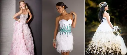 Сватбена рокля от пера красиви стилове и модели със снимки