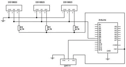 Senzor de temperatură DS18B20 Schema conecta la Arduino - descrierea și caracteristicile