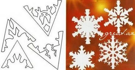Hogyan készítsünk egy hópehely papírból rendszerek, minták