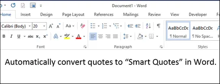 През 2013 г. зададете автоматично дума подмяна на директни цитати на двойката