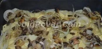 Burgonya gombával sütőben recept fotók, lépésről lépésre főzés