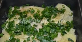 Burgonya gombával sütőben recept fotók, lépésről lépésre főzés