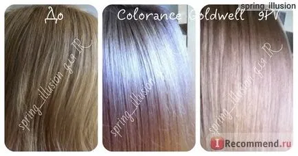 за боядисване на коса без амоняк Goldwell тониране - colorance - «Goldwell colorance как се рисува