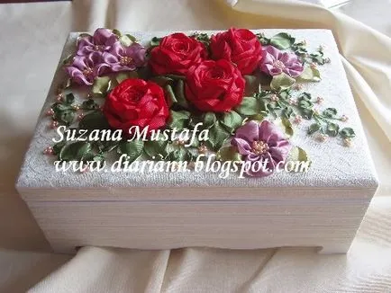 Красиви кутии за бижута, бродирани ленти, от Сузана Мустафа
