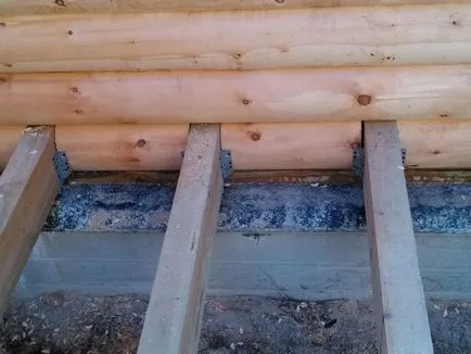 Фиксирането на дървен материал към бетон и изостава в тапицерия полагане на основите