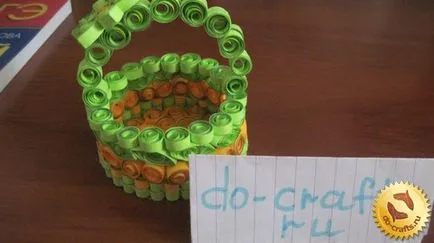 Quilling kosár, hogyan kell csinálni egy mesterkurzust a szakterületen (diagram és fotó)