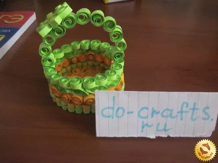 Quilling kosár, hogyan kell csinálni egy mesterkurzust a szakterületen (diagram és fotó)