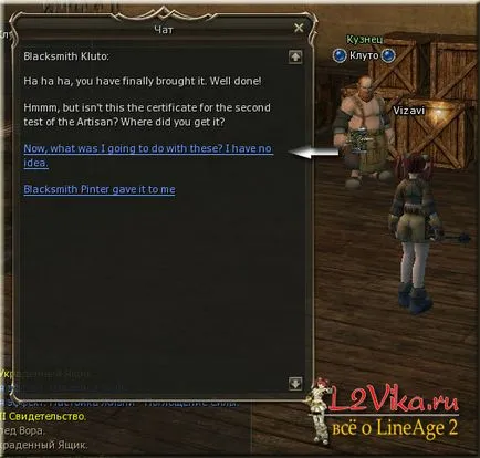 A törekvés egy karrier első Crafter útvonalat egy szakember - Lineage 2