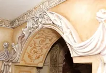 Stucco дизайн таван на картината и украса, изработени от полиуретан в жилищна стена дизайн, класически