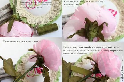Mesterkurzus rózsa taft „100 szirmok” - tisztességes iparos - kézzel készített, kézzel készített