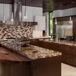 Mozaik a konyhában, és egy elegáns belsőépítészeti