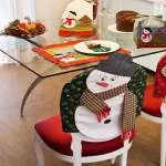 Коледна украса - как да се украсяват столовете с ръцете си