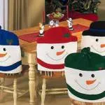 Коледна украса - как да се украсяват столовете с ръцете си